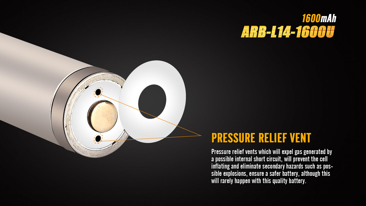 Fenix ARB-L14-1600U 1.5v 14500/AA Rechargeable Battery With Micro-USB Port