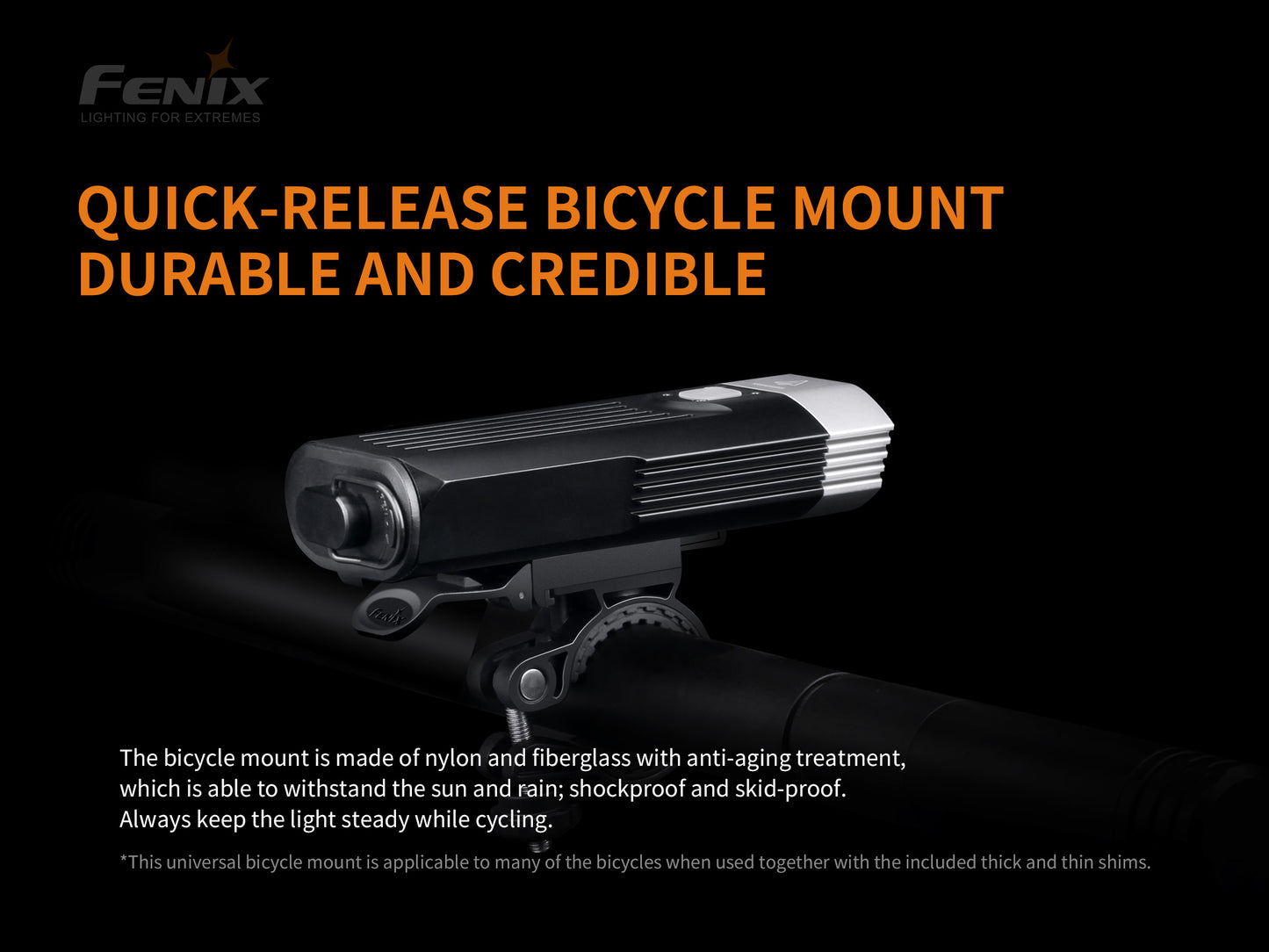 Fenix BC30 V2 Dual Beam Bike Front Light with Wireless Remote - 2,200 Lumens