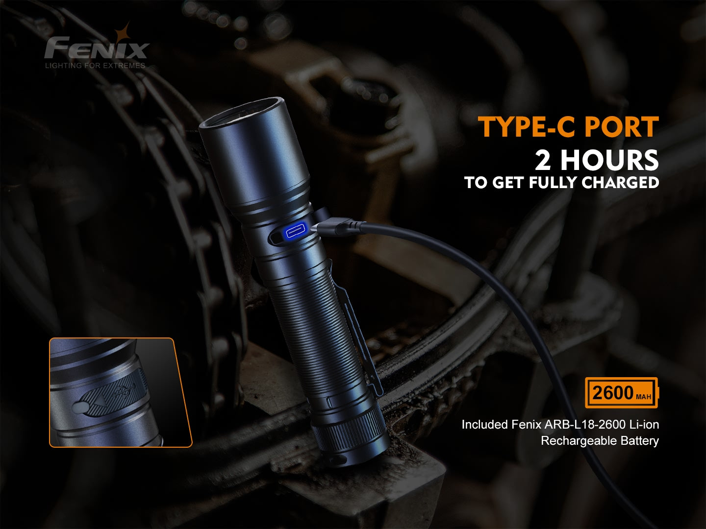 Fenix C6 V3 Heavy Duty Rechargeable Flashlight