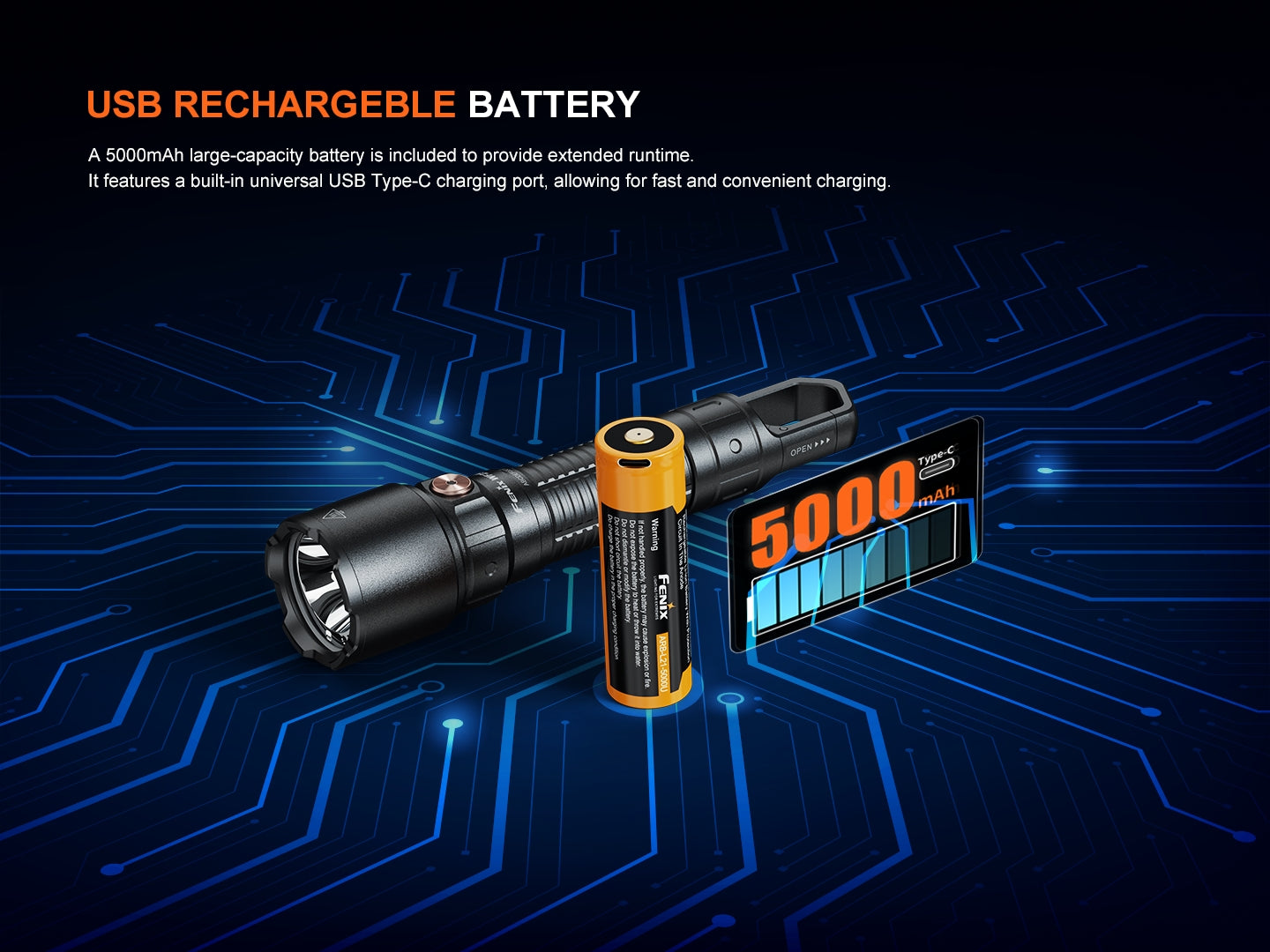 Fenix WF25RM Multi-Functional Flashlight with Secondary UV Light & Charging Cradle
