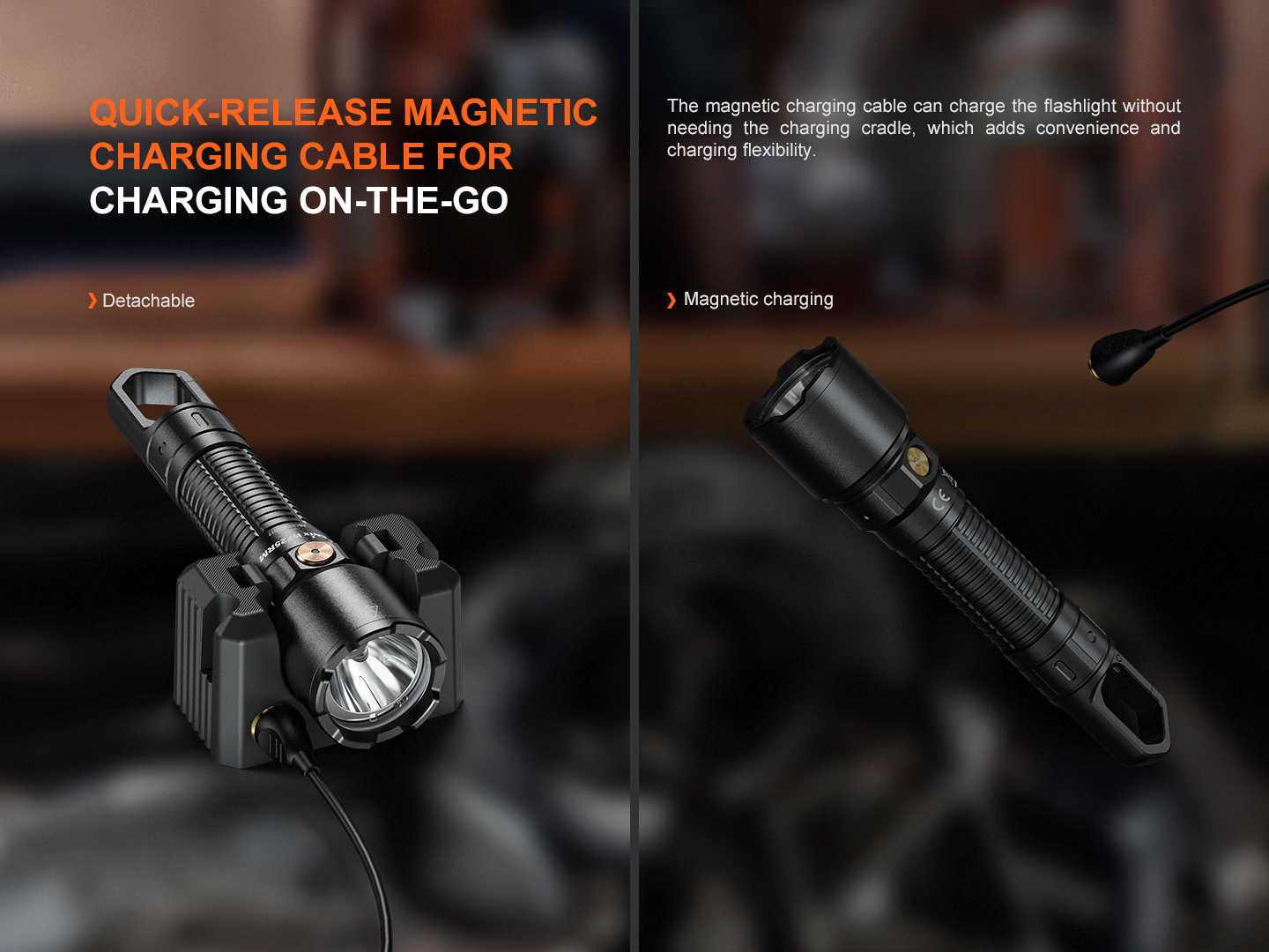 Fenix WF25RM Multi-Functional Flashlight with Secondary UV Light & Charging Cradle