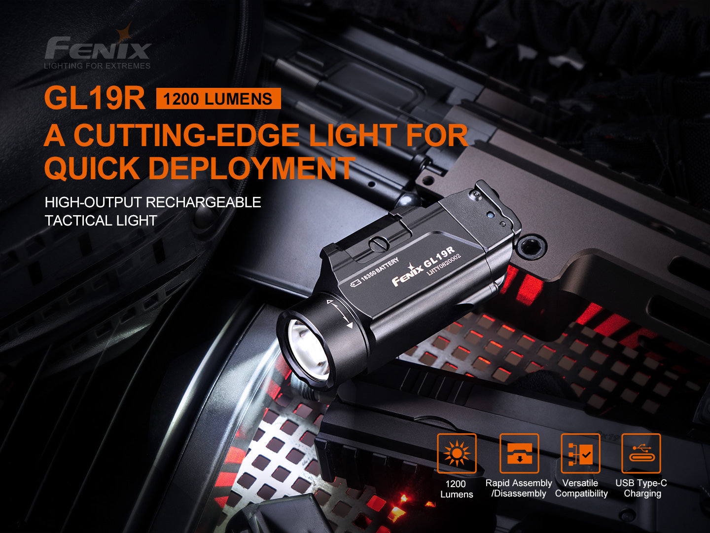 Fenix GL19R USB-C Rechargeable Tactical Flashlight