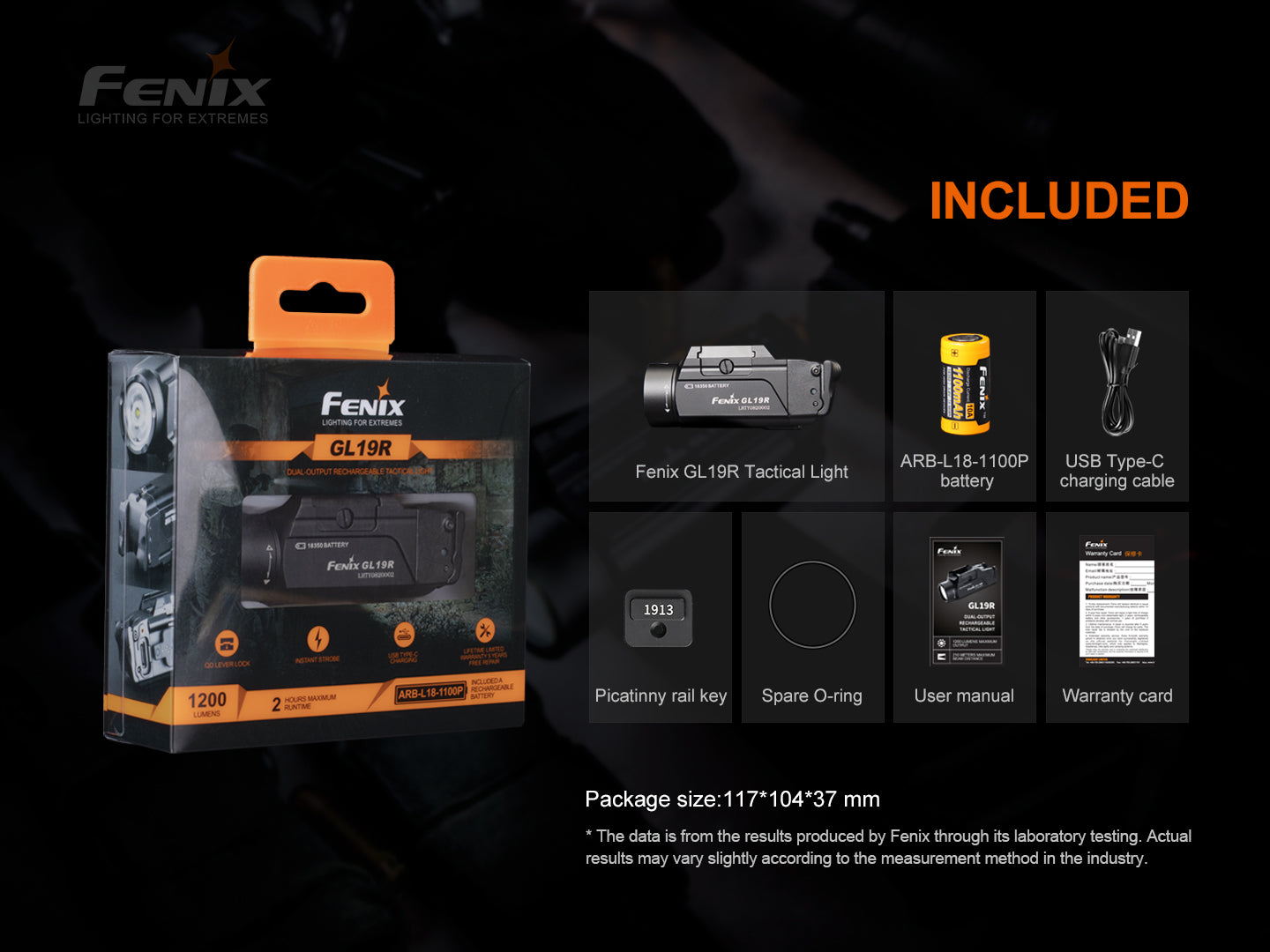 Fenix GL19R USB-C Rechargeable Tactical Flashlight