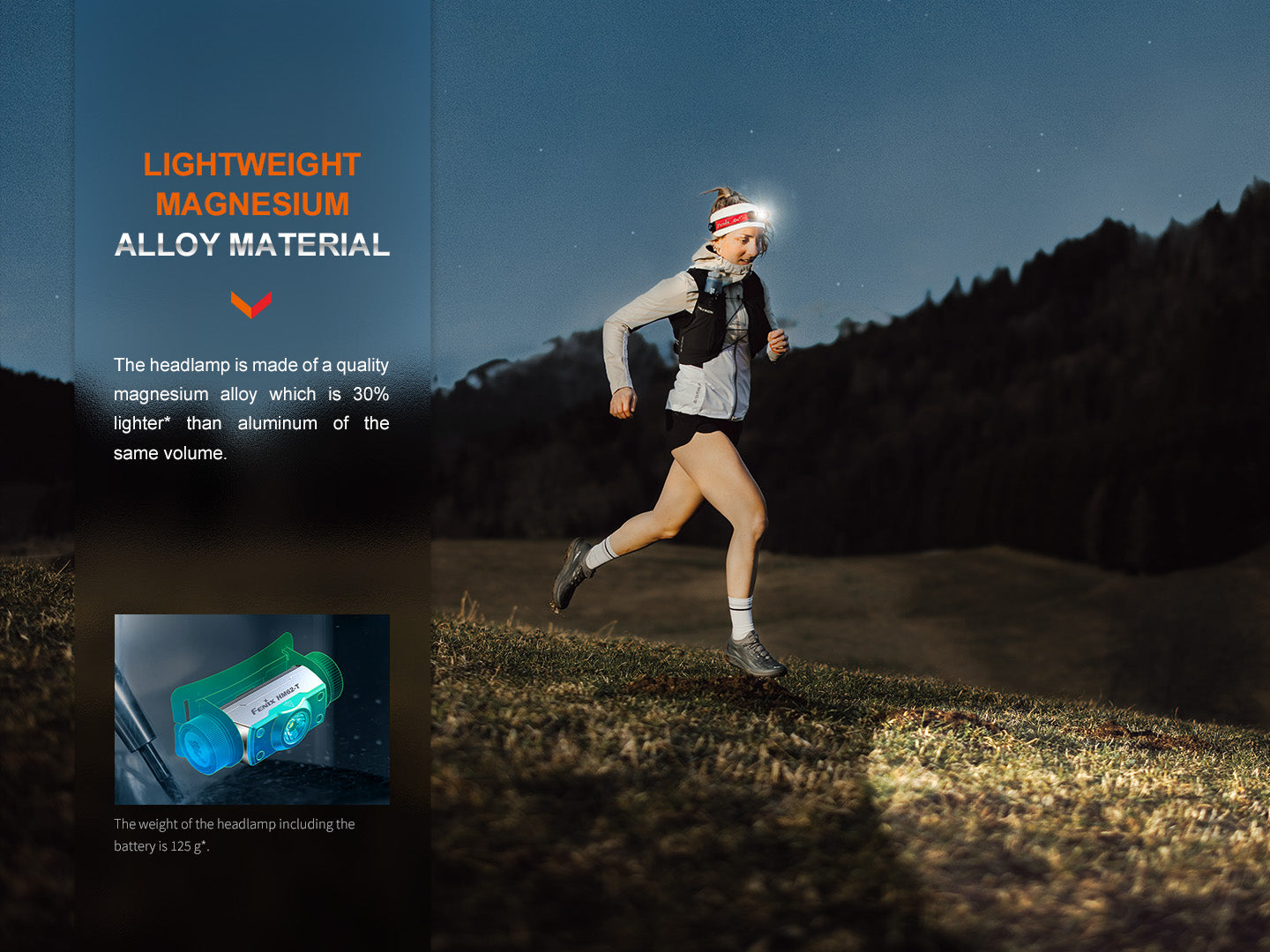 Fenix HM62-T Ultra Lightweight Magnesium Headlamp With Emergency Whistle