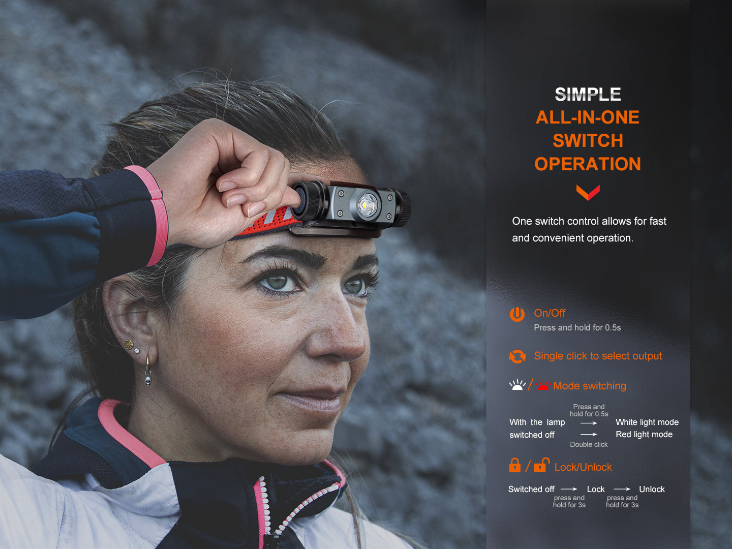 Fenix HM62-T Ultra Lightweight Magnesium Headlamp With Emergency Whistle