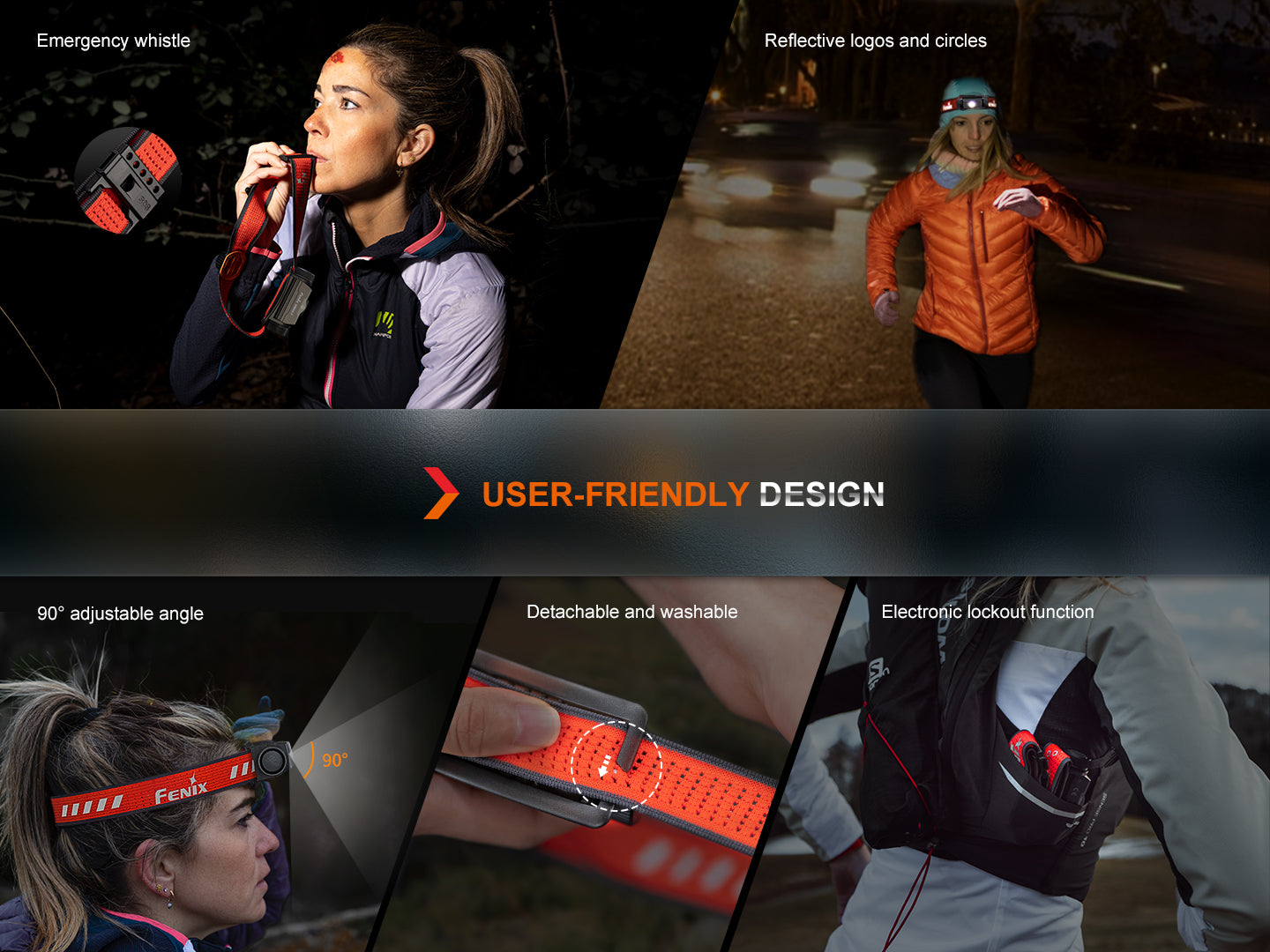 Fenix HM62-T Ultra Lightweight Magnesium Headlamp With Emergency Whistle