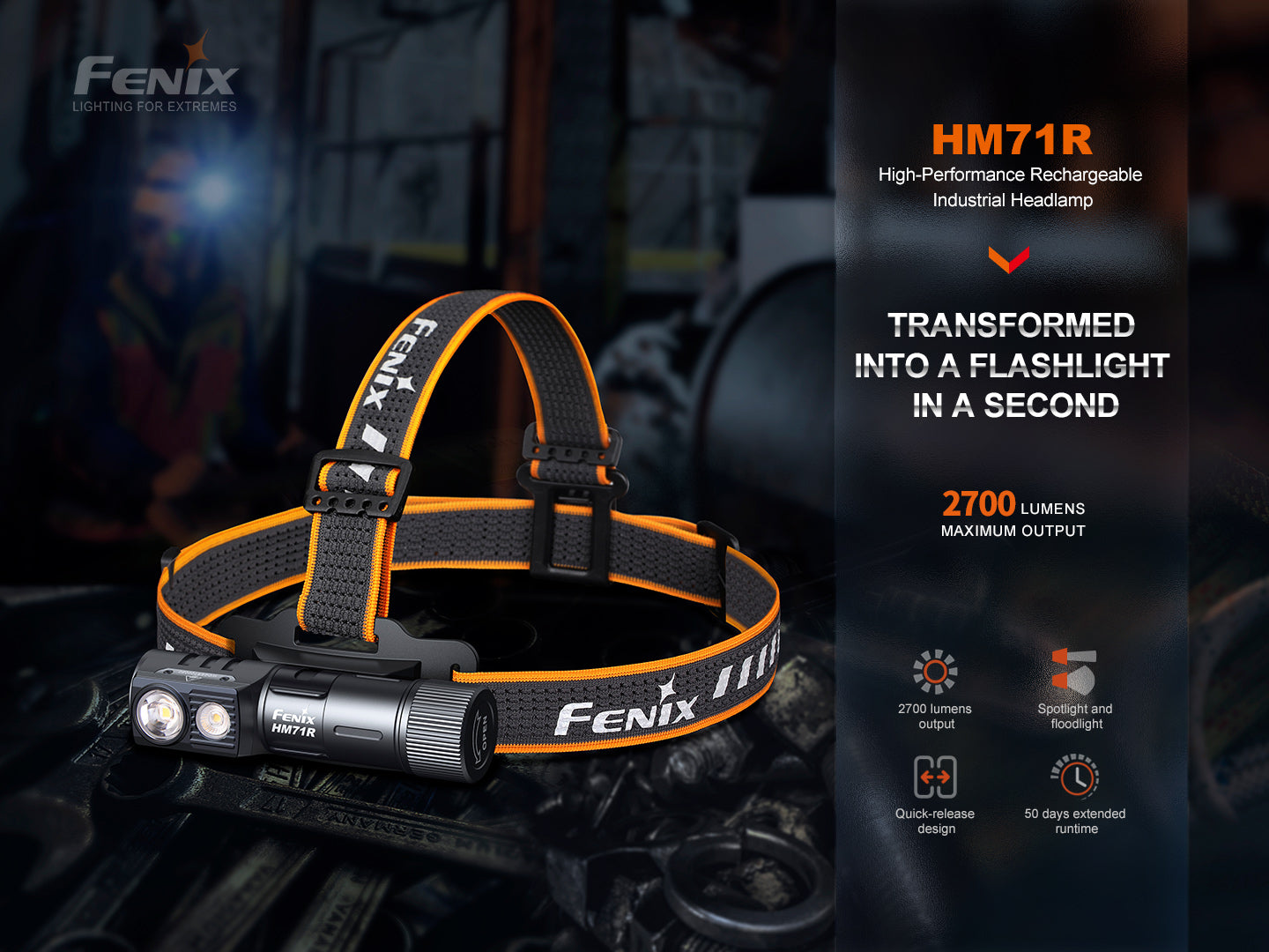 Fenix HM71R Rechargeable Headlamp Cum Right Angle Flashlight_2700 Lumens