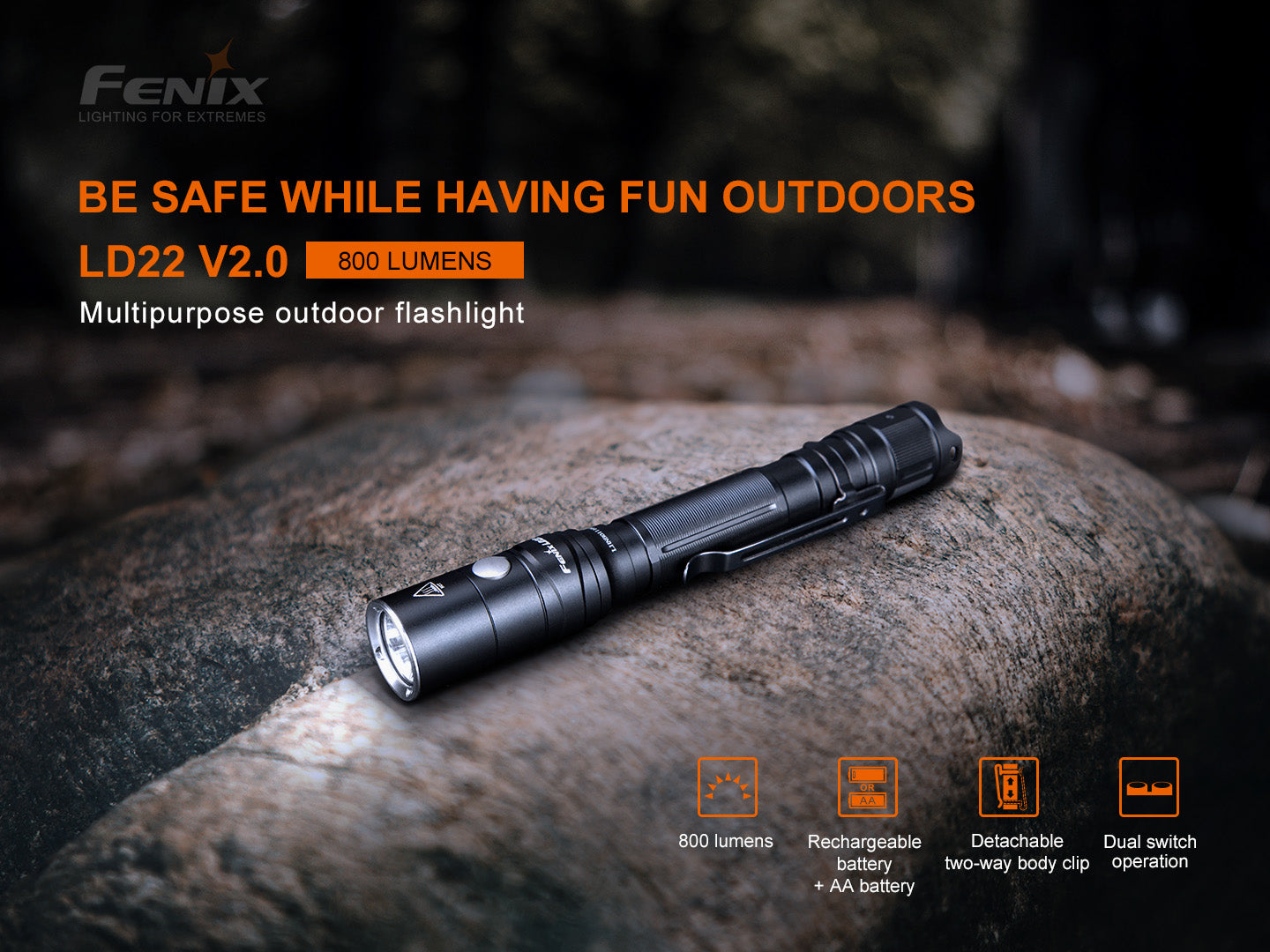 Fenix LD22 V2.0 Compact Rechargeable LED Flashlight