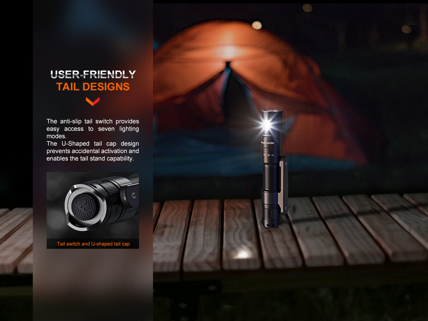 Fenix LD12R Dual Light Sources USB-C Rechargeable Compact Flashlight