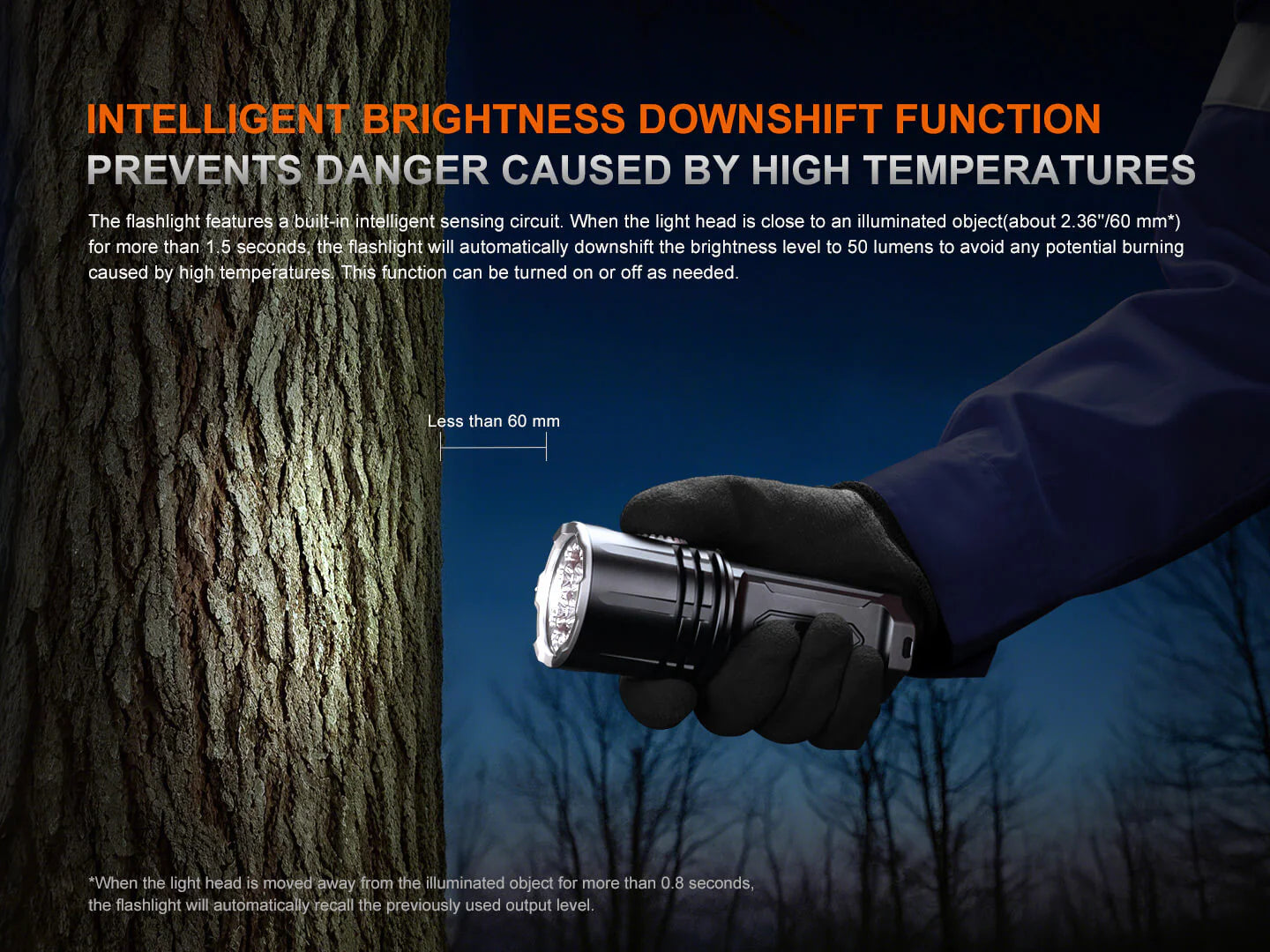 Fenix LR35R Pro Rechargeable Palm-Size Search Light - High Power Flashlight With Red & UV Secondary Lights