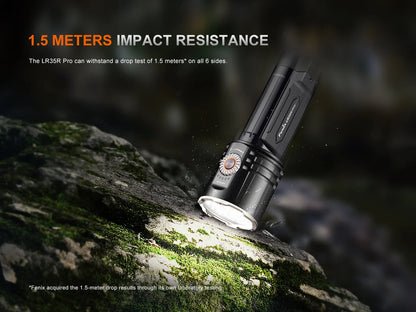Fenix LR35R Pro Rechargeable Palm-Size Search Light - High Power Flashlight With Red & UV Secondary Lights