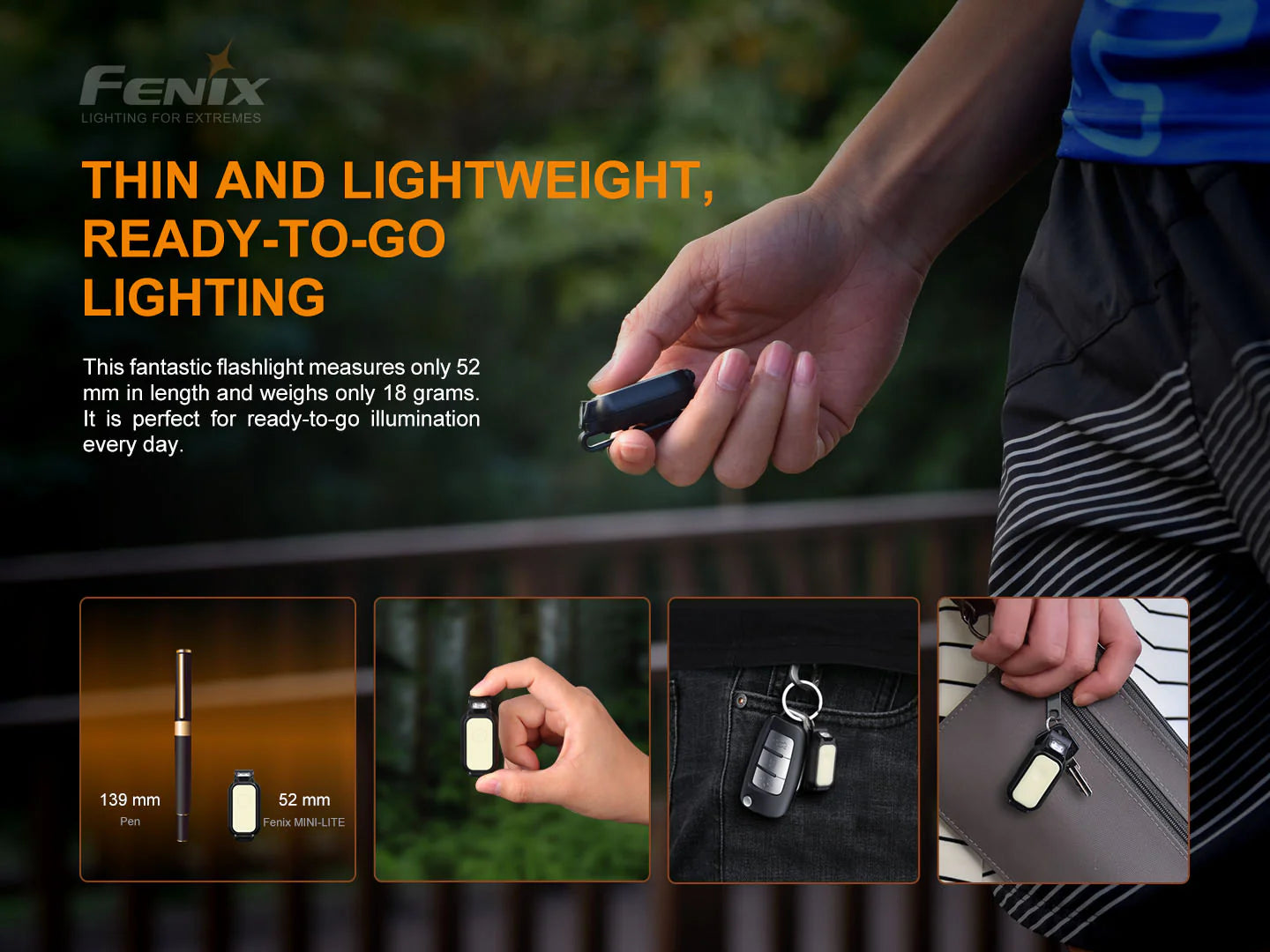 Fenix Mini-Lite Multipurpose Mini Light With Red & Blue Signal Light