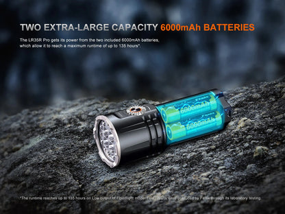 Fenix LR35R Pro Rechargeable Palm-Size Search Light - High Power Flashlight With Red & UV Secondary Lights