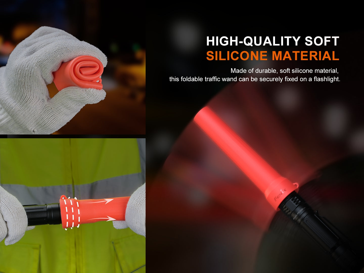 Fenix AOT-03 Soft Silicone Traffic Wand in Red / White