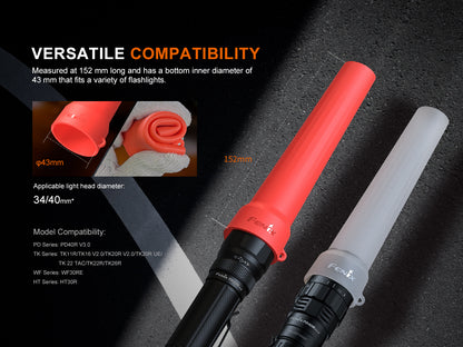 Fenix AOT-04 Soft Silicone Traffic Wand in Red / White For Flashlight