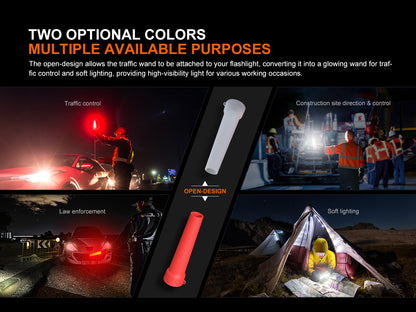 Fenix AOT-04 Soft Silicone Traffic Wand in Red / White For Flashlight