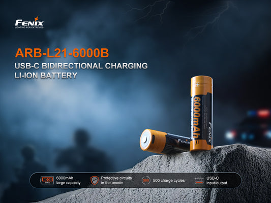 Fenix ARB-L21-6000B 21700 USB-C Bidirectional Rechargeable Battery