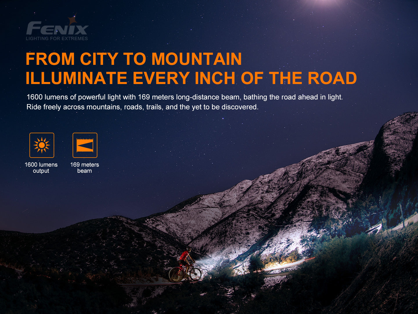 Fenix BC26R USB-C Rechargeable Bike Front Light - 1,600 Lumens