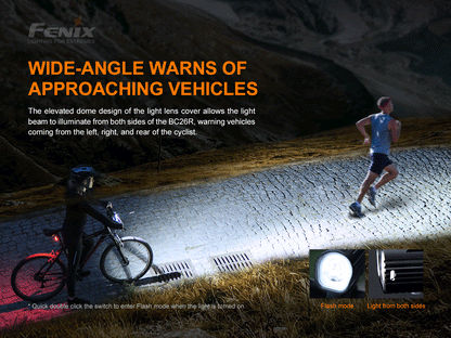 Fenix BC26R USB-C Rechargeable Bike Front Light - 1,600 Lumens