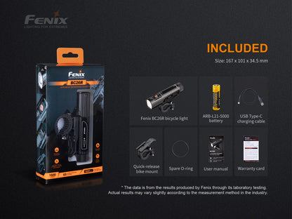 Fenix BC26R USB-C Rechargeable Bike Front Light - 1,600 Lumens