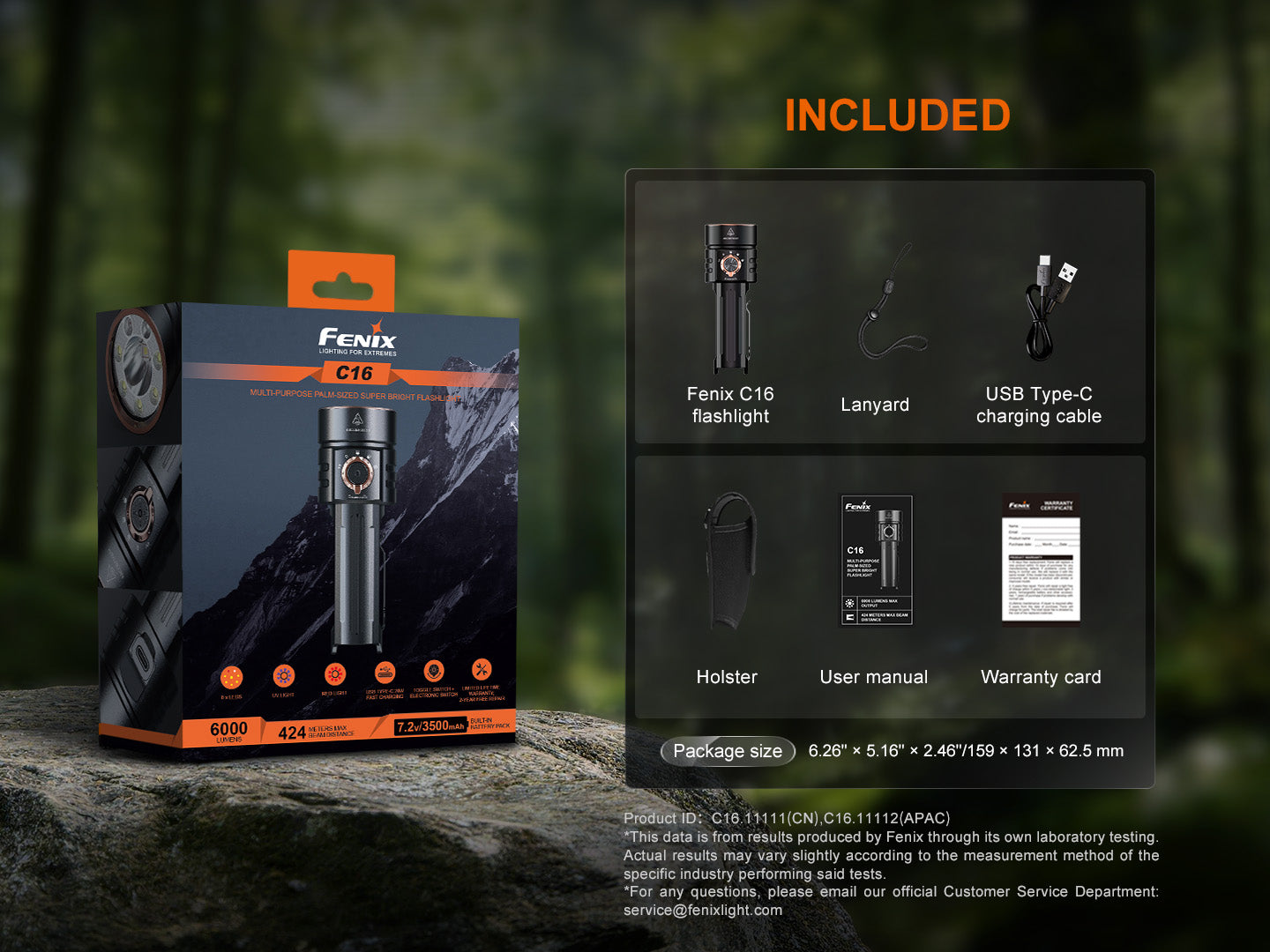 Fenix C16 Multi Light Sources Flashlight [6,000 Lumens]