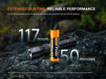 Fenix C5 V2 Heavy Duty Compact Rechargeable Flashlight