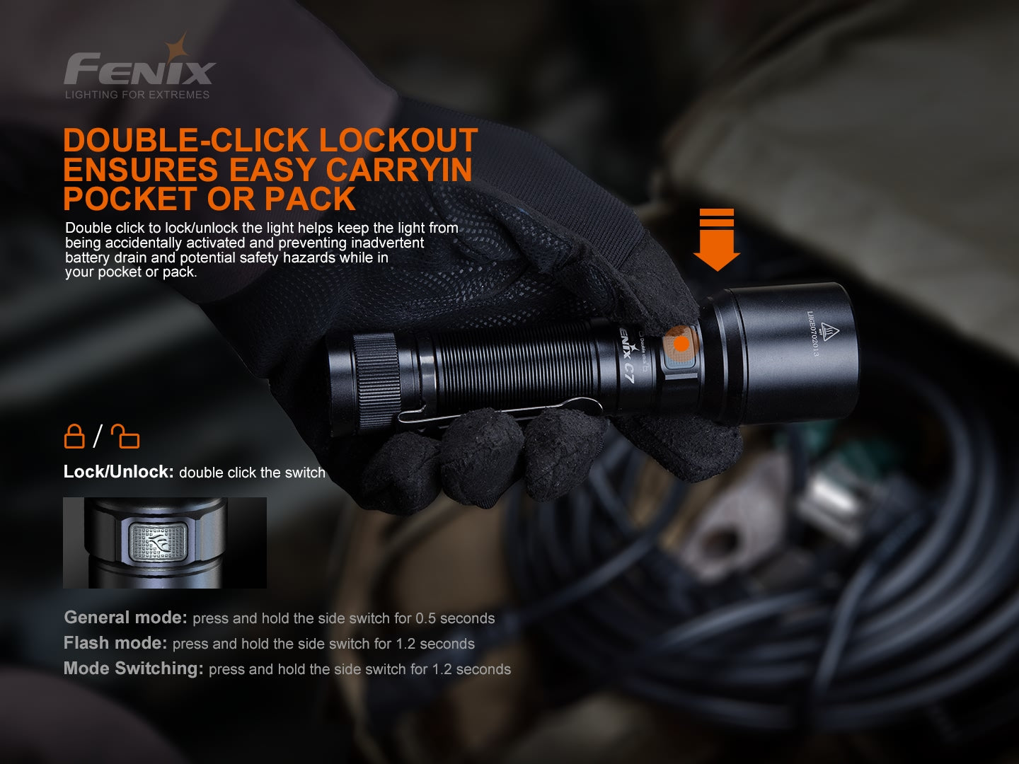 Fenix C7 High Performance Rechargeable Flashlight - 3,000 Lumens