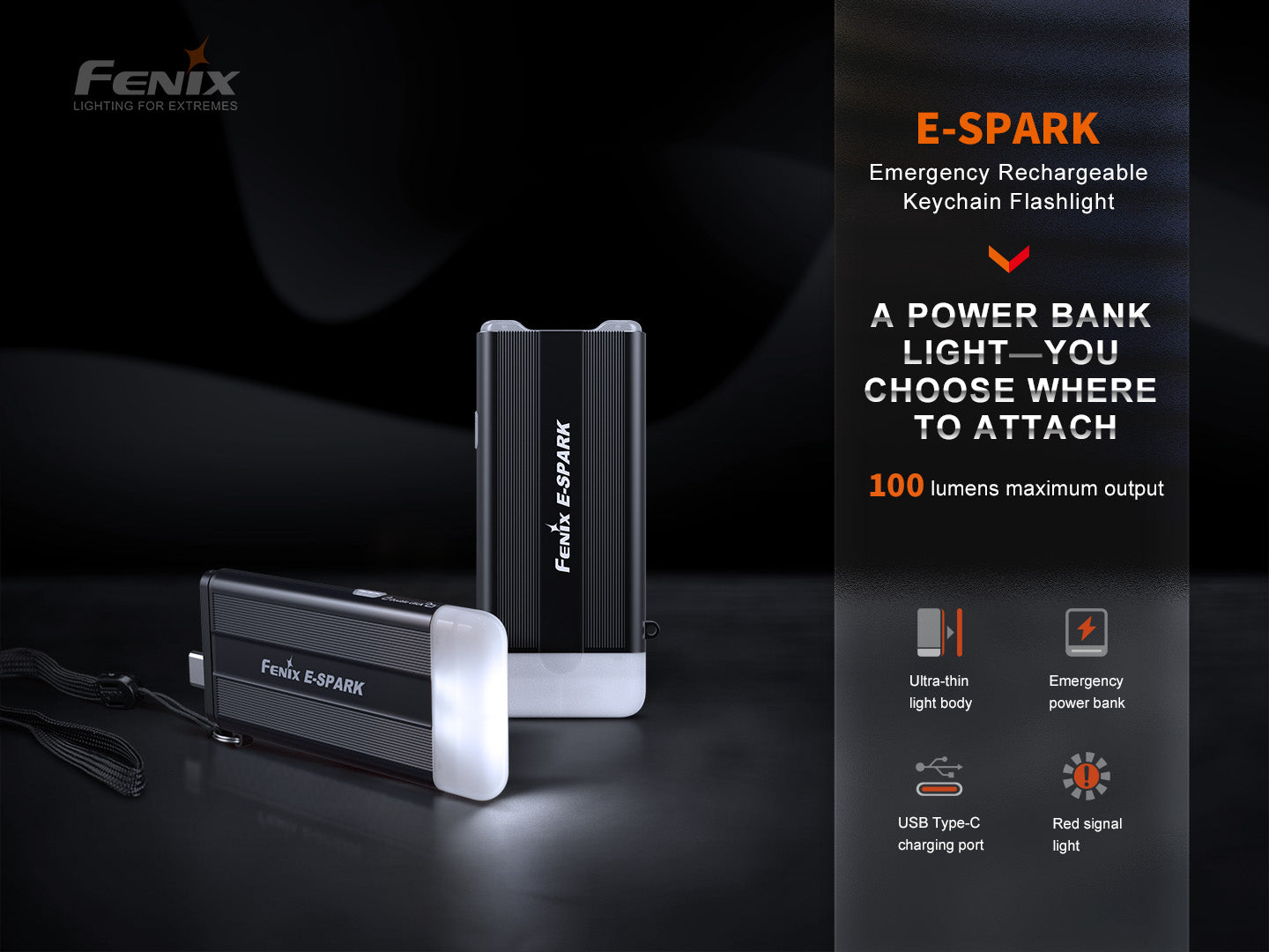 Fenix E-Spark Ultra-Thin Powerbank LED Flashlight