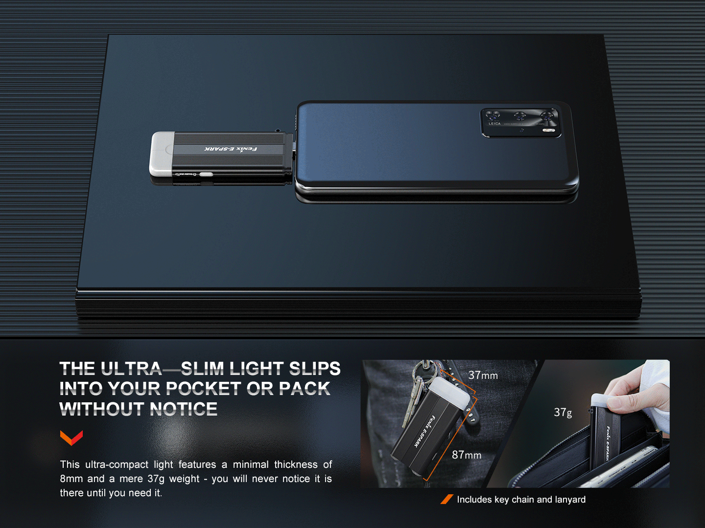 Fenix E-Spark Ultra-Thin Powerbank LED Flashlight