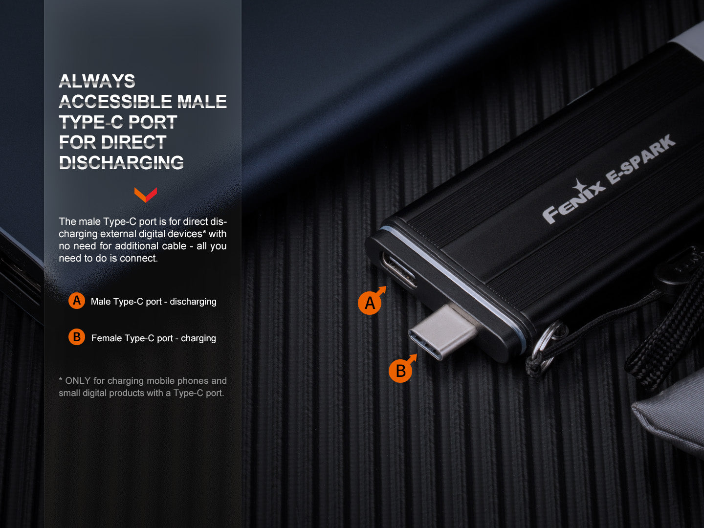 Fenix E-Spark Ultra-Thin Powerbank LED Flashlight