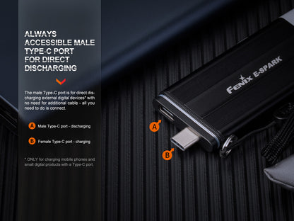 Fenix E-Spark Ultra-Thin Powerbank LED Flashlight