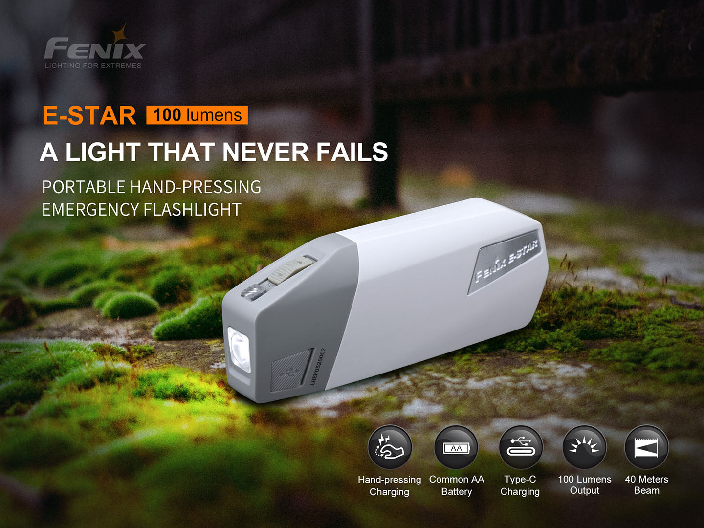 Fenix E-Star Portable Self-Powered Emergency Flashlight