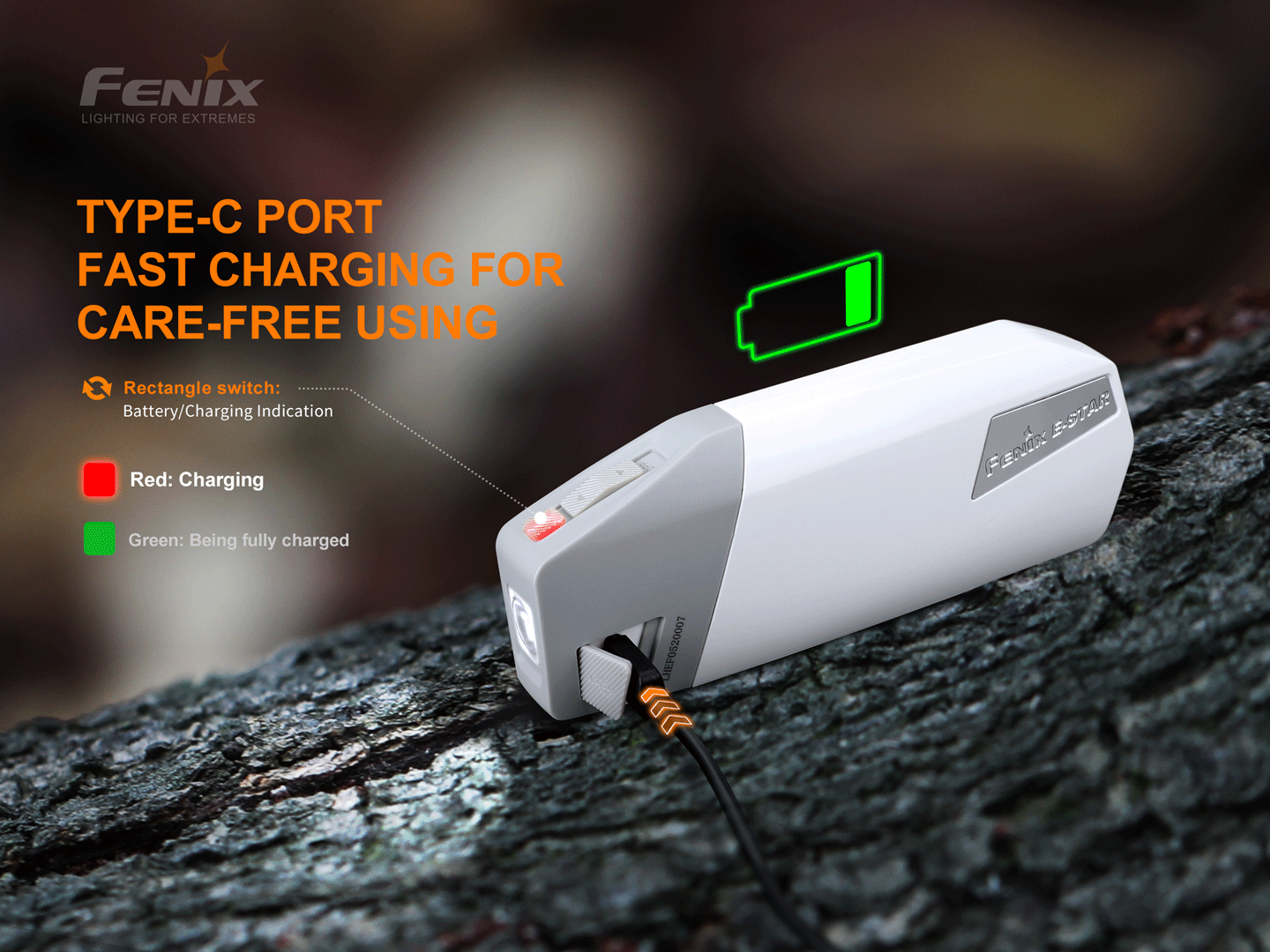 Fenix E-Star Portable Self-Powered Emergency Flashlight