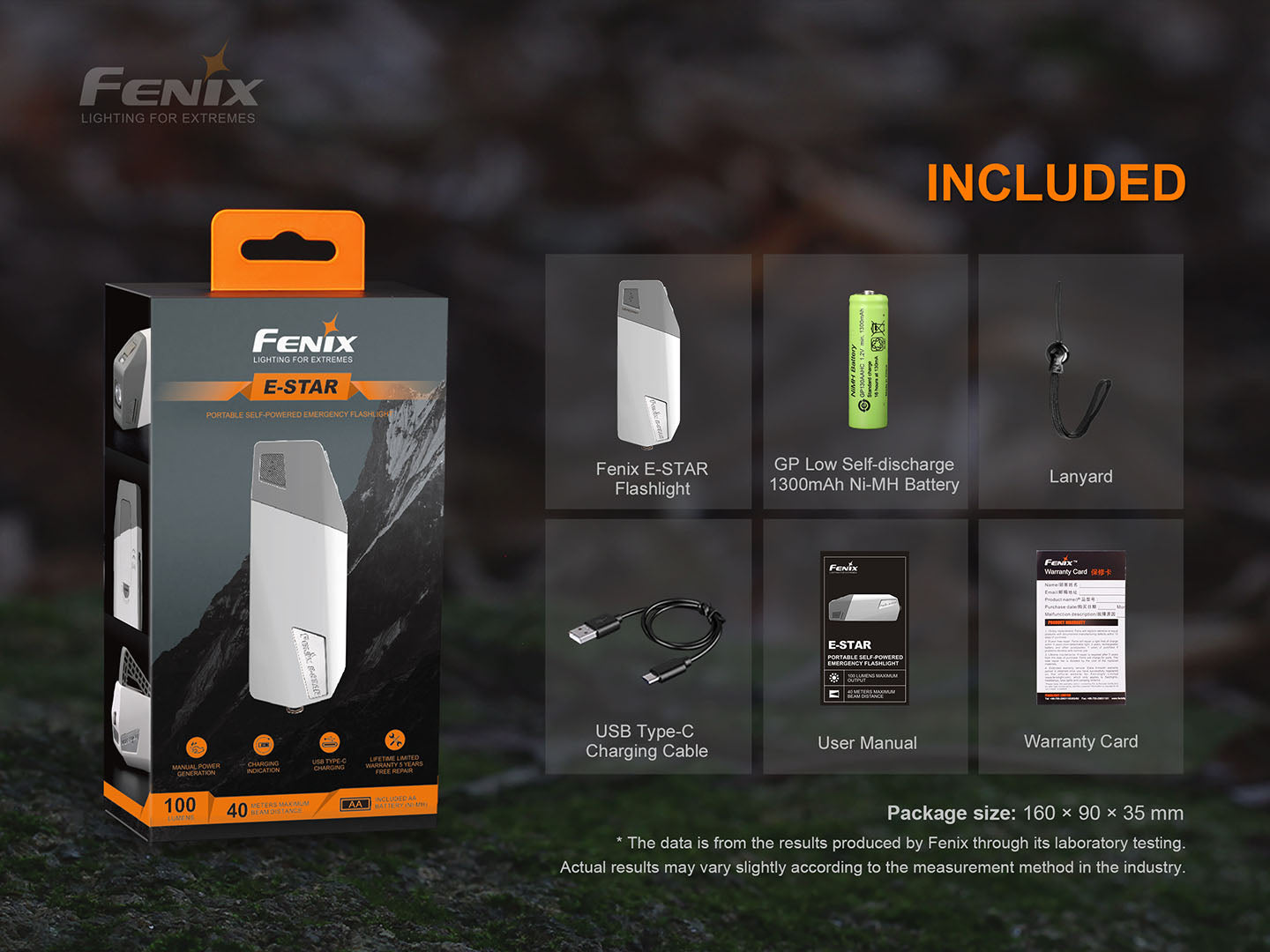 Fenix E-Star Portable Self-Powered Emergency Flashlight