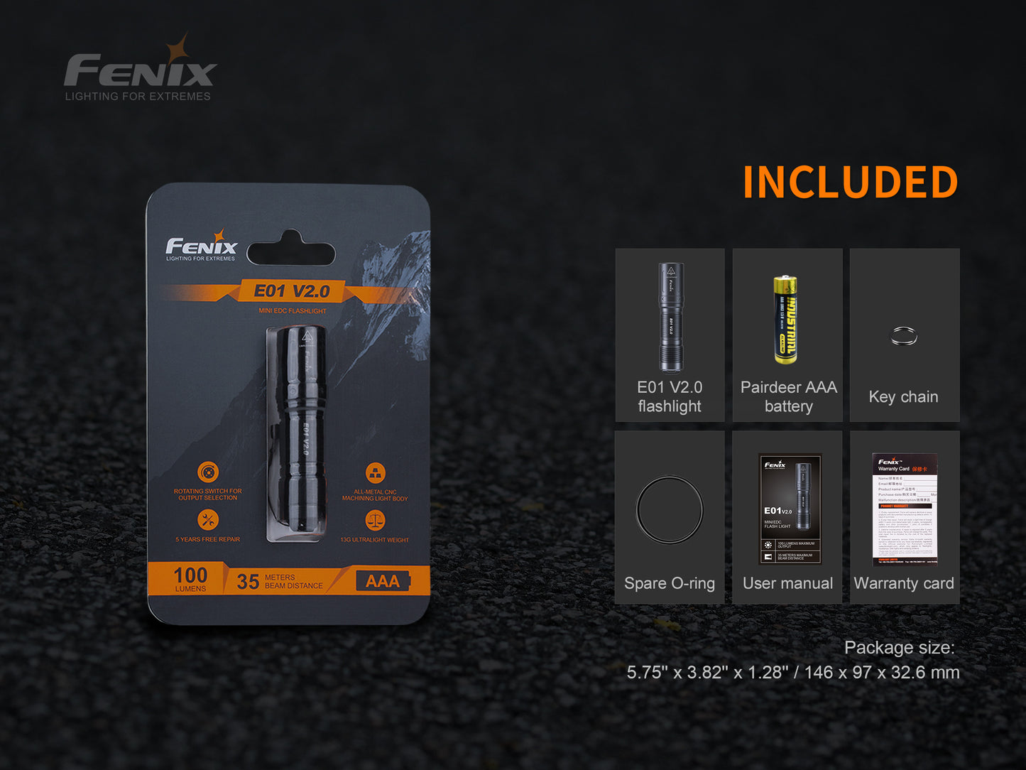 Fenix E01 V2.0 AAA Keychain Flashlight