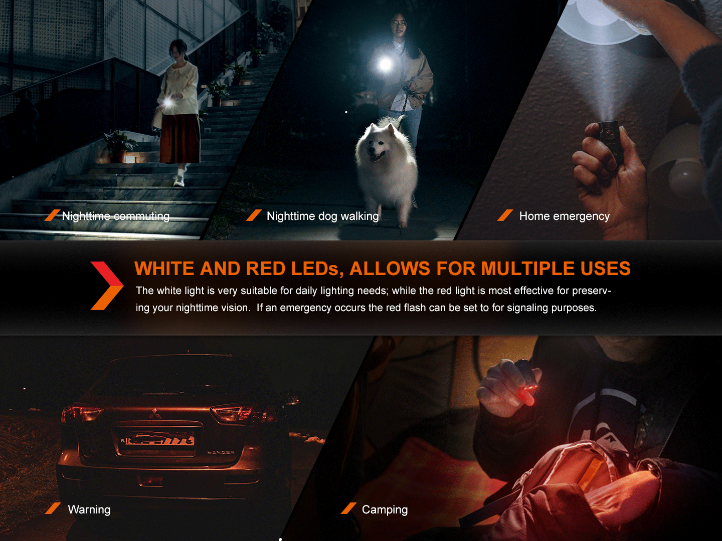 Fenix E03R V2 Dual Light Sources USB-C Rechargeable Keychain Flashlight - 500 Lumens