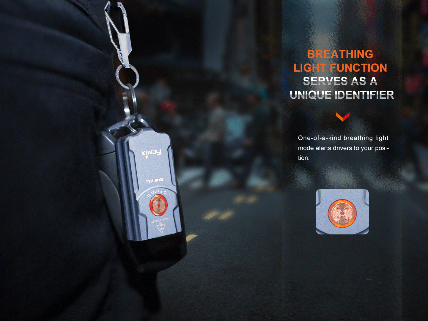 Fenix E03R V2 Dual Light Sources USB-C Rechargeable Keychain Flashlight - 500 Lumens