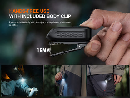 Fenix E04R 360° Rotatable Clip-On EDC Flashlight With Blinker Feature