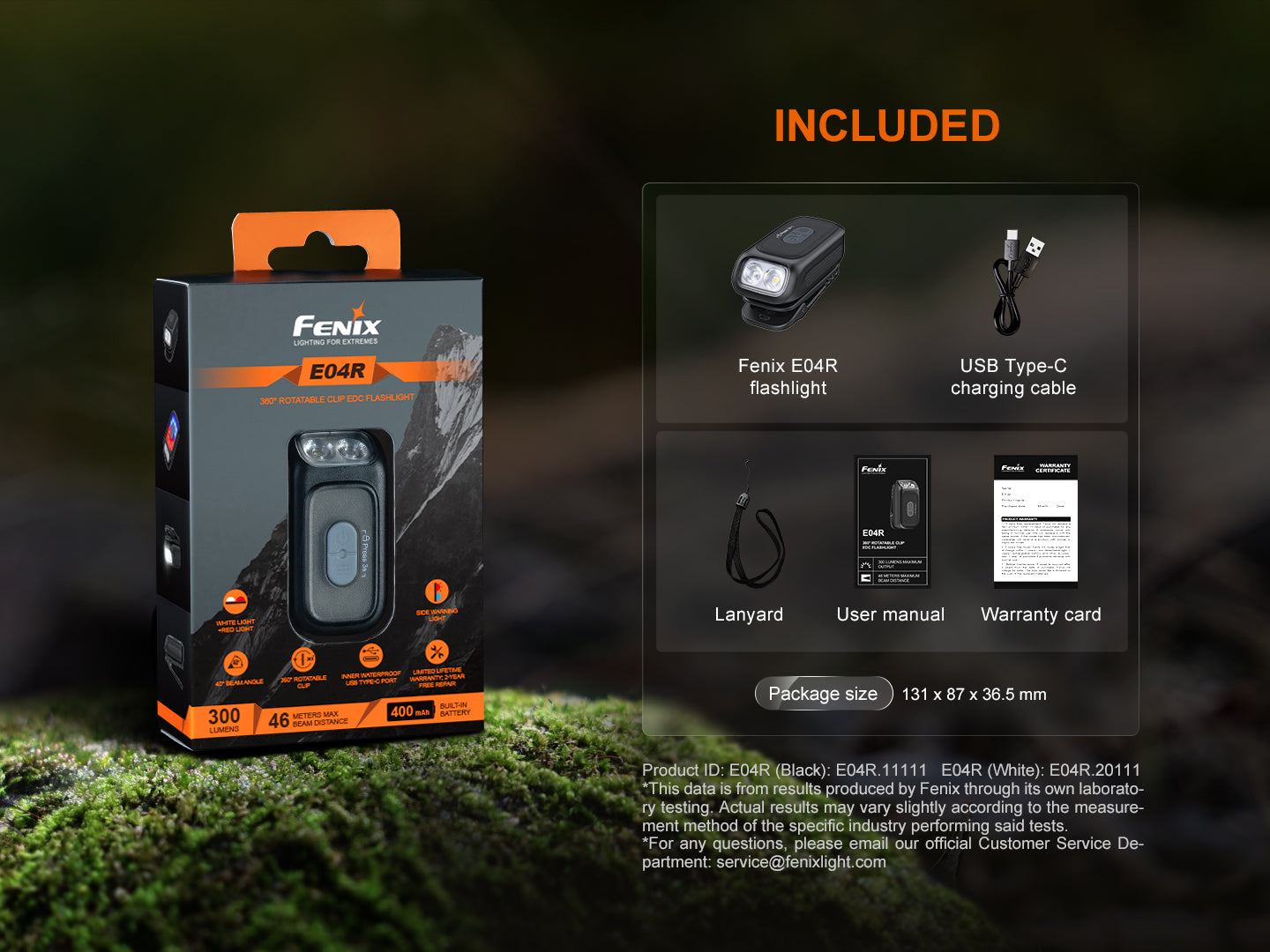 Fenix E04R 360° Rotatable Clip-On EDC Flashlight With Blinker Feature