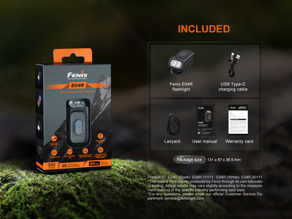 Fenix E04R 360° Rotatable Clip-On EDC Flashlight With Blinker Feature