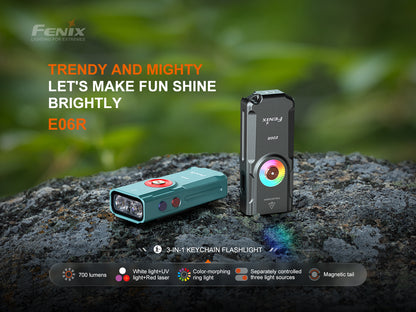 Fenix E06R  Keychain Light With White, UV And Red Laser Lights
