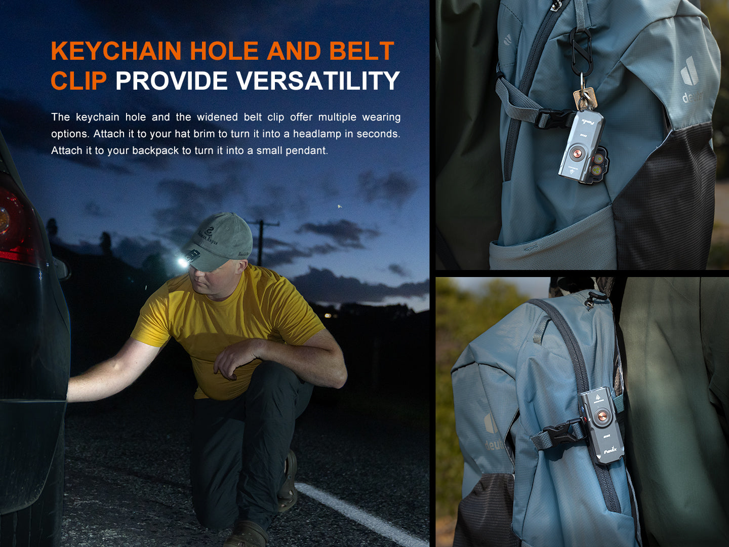 Fenix E06R  Keychain Light With White, UV And Red Laser Lights