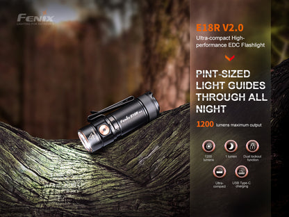 Fenix E18R V2 USB-C Rechargeable Flashlight
