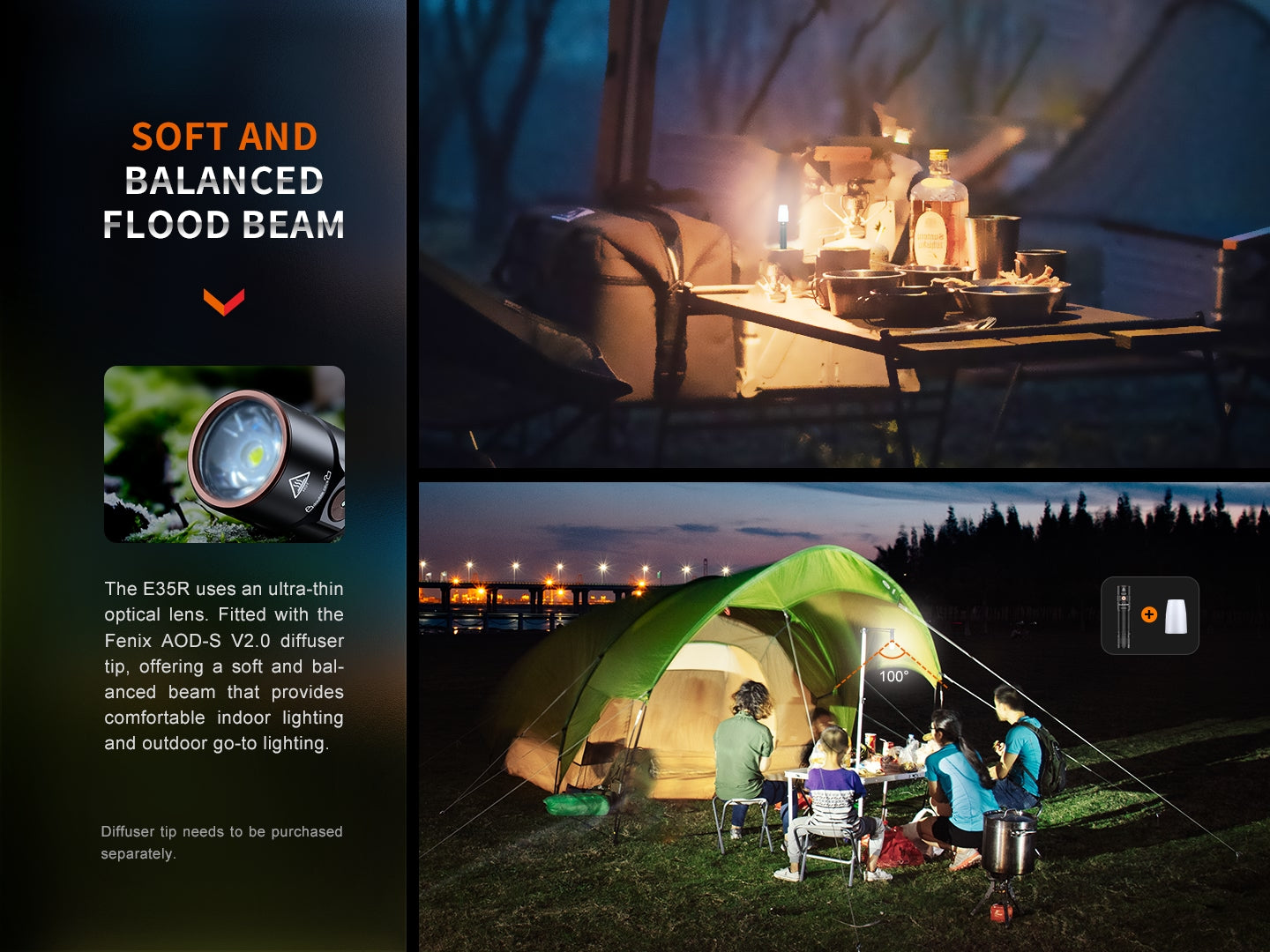 Fenix E35R Hight-Performance USB-C Rechargeable Flashlight - 3,100 Lumens