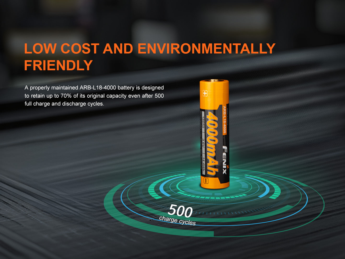 Fenix ARB-L18-4000 18650 Rechargeable Battery