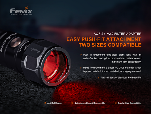 Fenix AOF-S+ V2 Red Filter Adapter for Flashlight