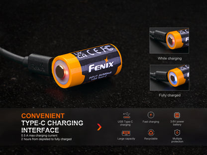 Fenix ARB-L16-800UP 16340 Rechargeable Battery For Flashlight, Headlamps & Etc