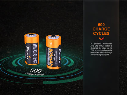 Fenix ARB-L16-800UP 16340 Rechargeable Battery For Flashlight, Headlamps & Etc