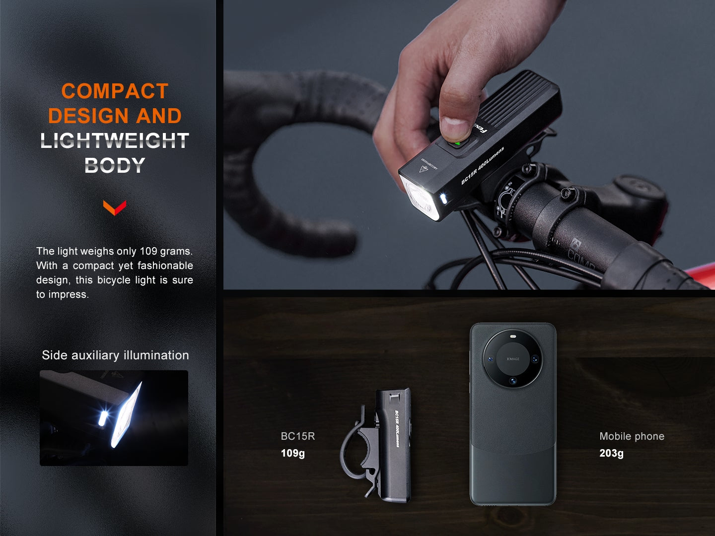 Fenix BC15R Anti-Glare USB-C Bike Light