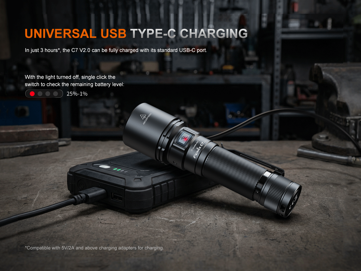 Fenix C7 V2 Compact High Power Long Throw Flashlight